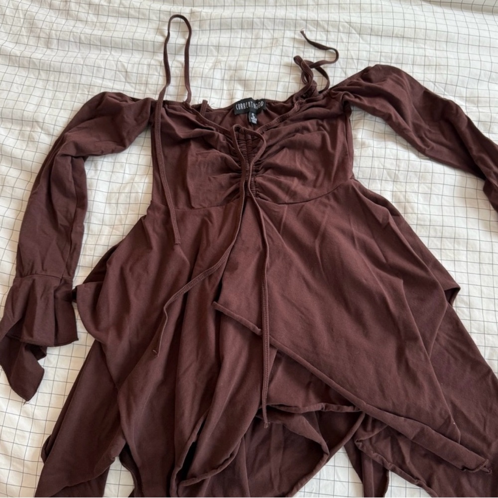Current Mood Chocolate Brown Ruched dress size 3X-  NEW WITH TAGS